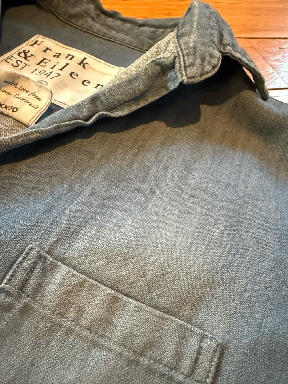 Frank & Eileen Light Blue Denim-Style Button-Down Shirt - Picture 16 of 16
